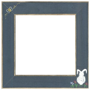 Mill Hill Matte Blue with Bee and Bunny 6" Frame