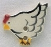 Mill Hill Ceramic Button 86077 Chicken