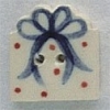 Mill Hill Ceramic Button 86098 Present with Blue Ribbon