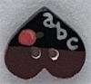 Mill Hill Ceramic Button 86116 ABC Heart