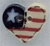 Mill Hill Ceramic Button 86125 Small Flag Heart
