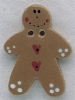 Mill Hill Ceramic Button 86156 Gingerbread with Heart