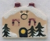Mill Hill Ceramic Button 86158 Double Chimney House with Snow