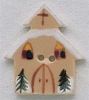 Mill Hill Ceramic Button 86159 Church with Snow