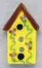 Mill Hill Ceramic Button 86173 Yellow Birdhouse