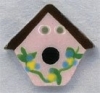 Mill Hill Ceramic Button 86174 Pink Birdhouse