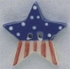 Mill Hill Ceramic Button 86184 Large Star Flag