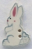 Mill Hill Ceramic Button 86193 White Tall Rabbit, Facing Left