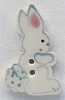 Mill Hill Ceramic Button 86194 White Tall Rabbit, Facing Right