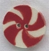 Mill Hill Ceramic Button 86196 Large Peppermint