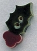 Mill Hill Ceramic Button 86233 Holly with Berries