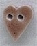 Mill Hill Ceramic Button 86253 Small Speckled Brown Folk Heart