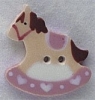 Mill Hill Ceramic Button 86293 Small Pink Rocking Horse