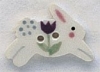 Mill Hill Ceramic Button 86319 White Leaping Bunny