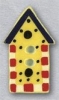Mill Hill Ceramic Button 86323 Primary Checkerboard Birdhouse