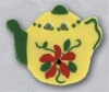 Mill Hill Ceramic Button 86331 Yellow Teapot with Flower