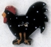 Mill Hill Ceramic Button 86339 Black Folk Rooster
