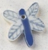 Mill Hill Ceramic Button 86359 Blue Dragonfly