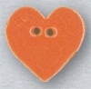 Mill Hill Ceramic Button 86399 Small Tangerine Heart