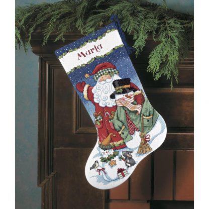 Santa & Snowman Stocking from Dimensions