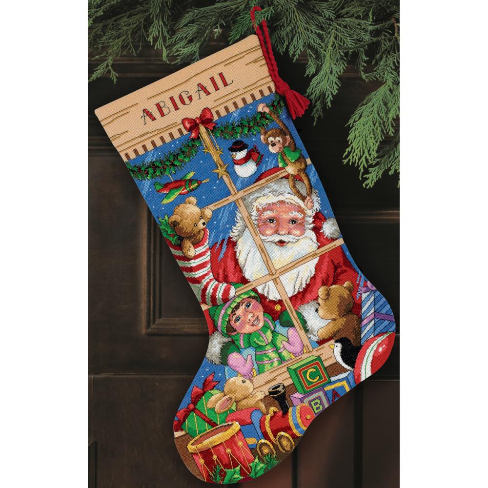 Santa's Toys Stocking from Stitchlets Cross Stitch Kits