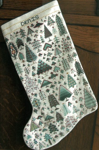 RMX1211 Cranberry in Pines Christmas stocking pattern