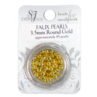 SJ Designs 3.5 mm faux pearls gold