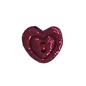 Stoney Creek Buttons SB009 Red Glitter Imprint Heart