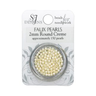 SJ Designs 2mm faux pearls cream