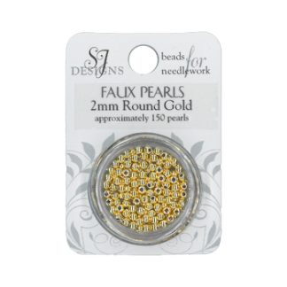 SJ Designs 2mm faux pearls gold