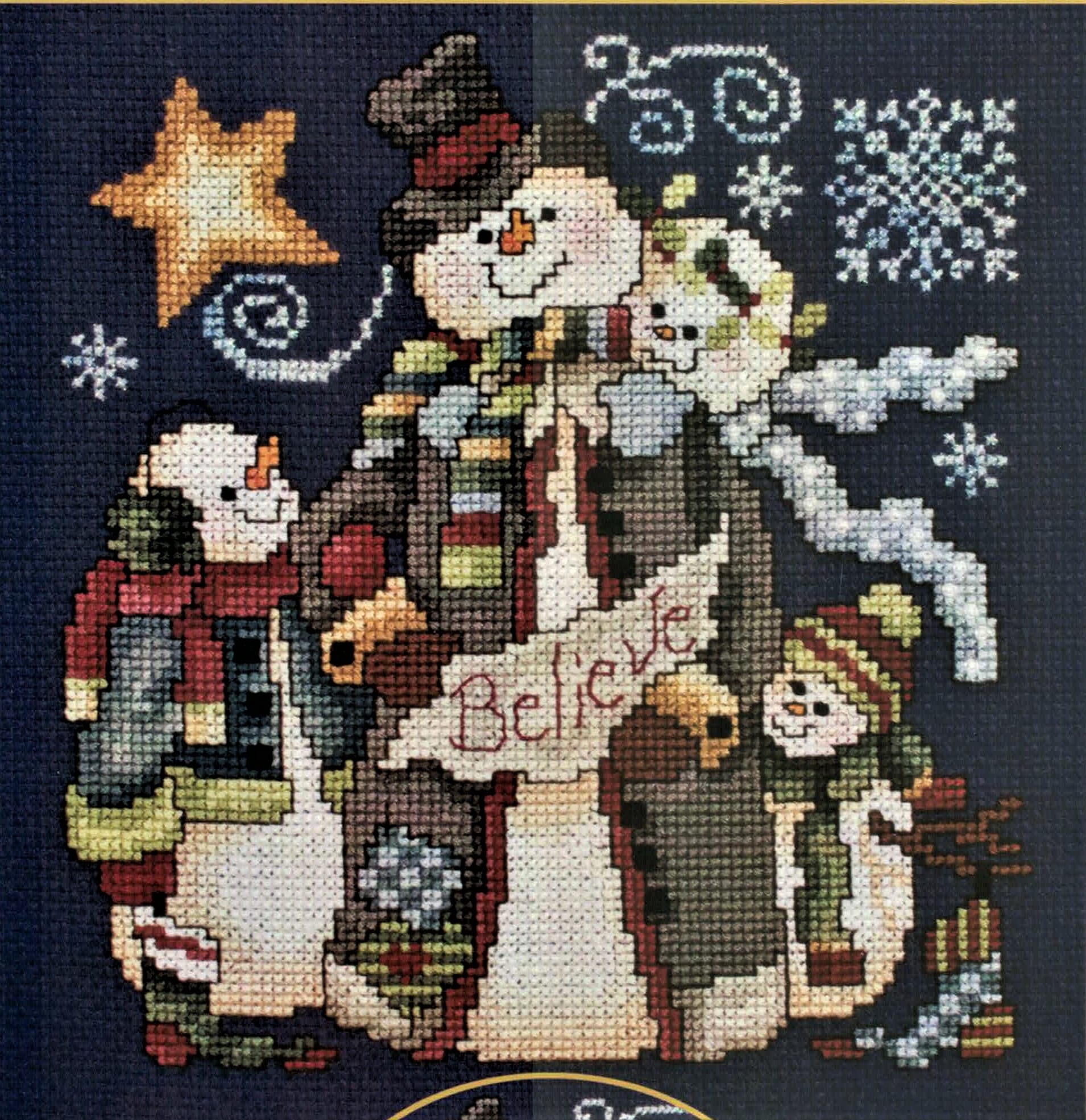 SCL220 Frosty Friends Believe cross stitch pattern from Stoney Creek