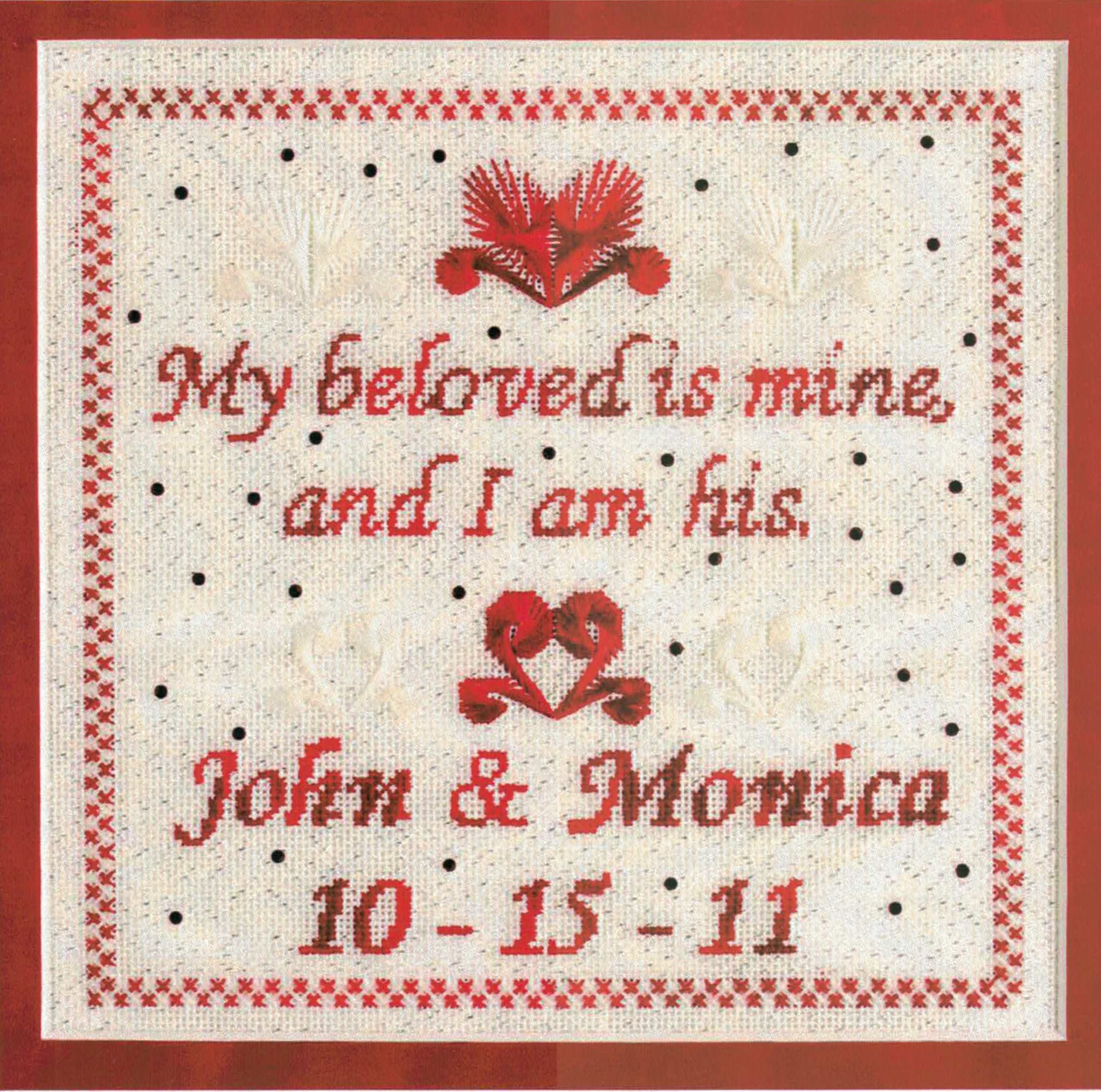 My Beloved is Mine cross stitch pattern from DebBee's Designs