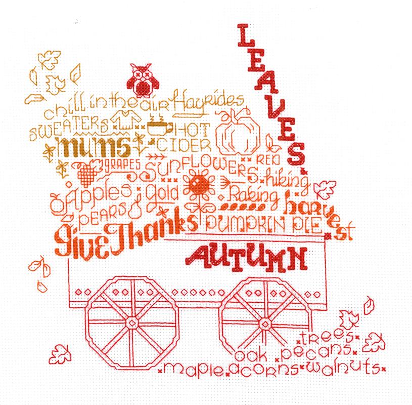 IM2894 Let's Leap into Fall cross stitch pattern from Imaginating