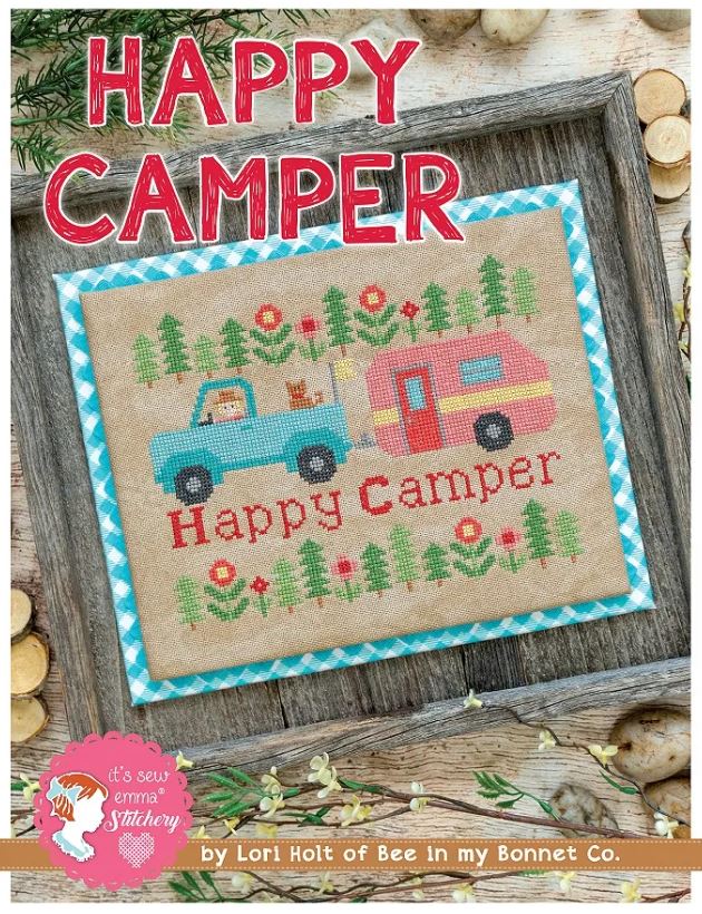 ISE408 Happy Camper cross stitch pattern from It's Sew Emma
