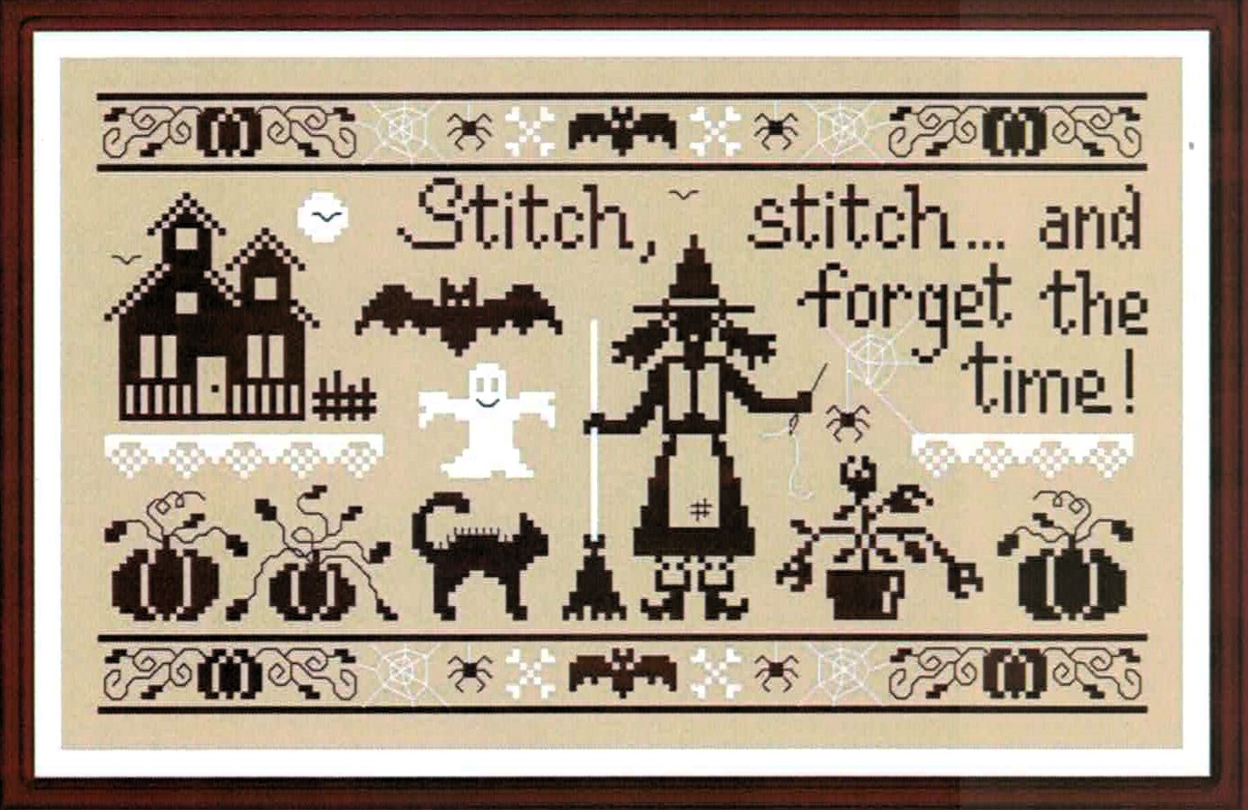 JP-CB05EN Stitch, Stitch and Forget the Time cross stitch pattern from Jardin Prive