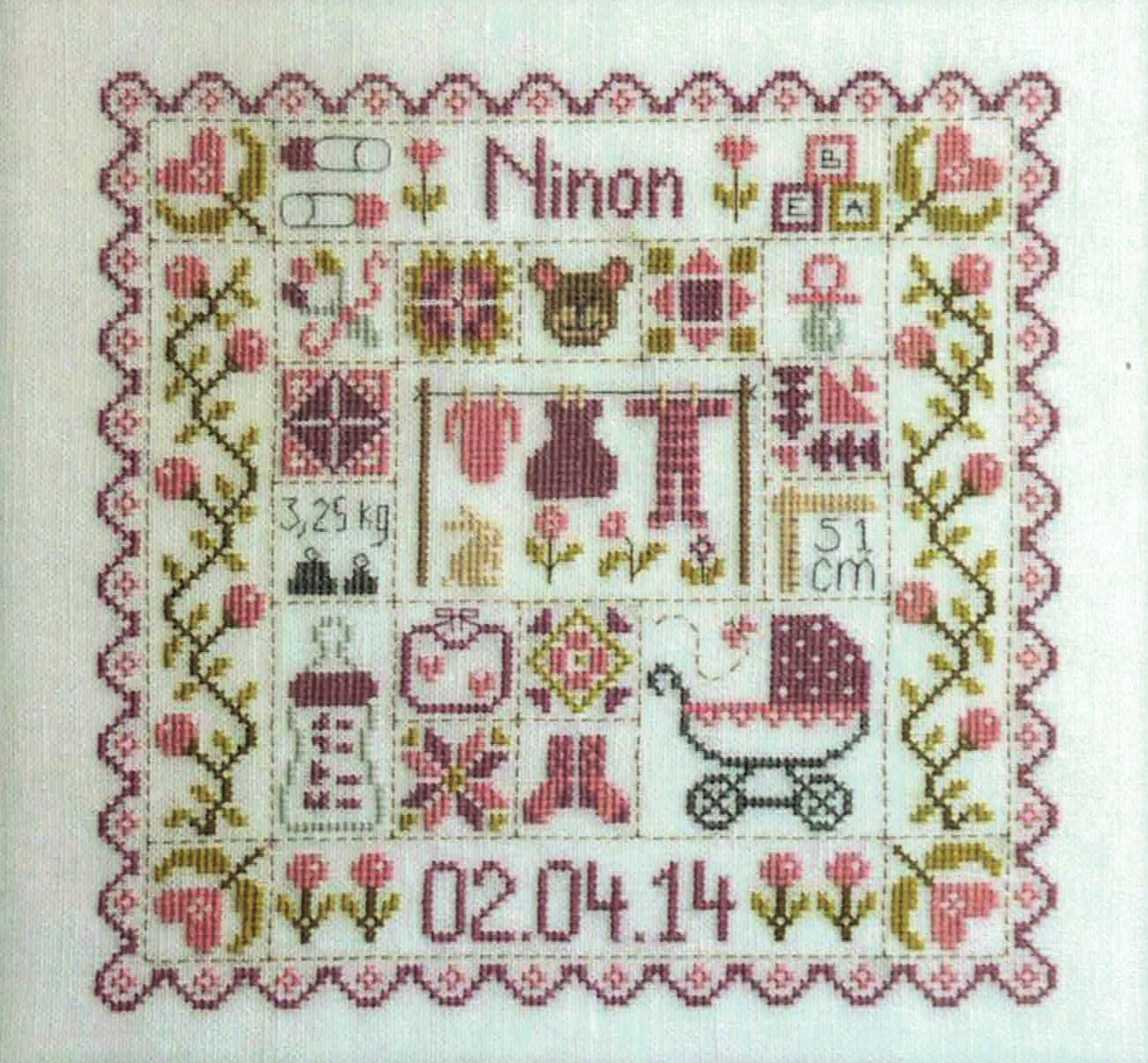 JP-FT44EN Patchwork Baby cross stitch pattern from Jardin Prive