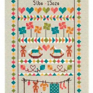LDD-BAB Baby Bunting Birth Sampler cross stitch pattern by Little Dove Designs