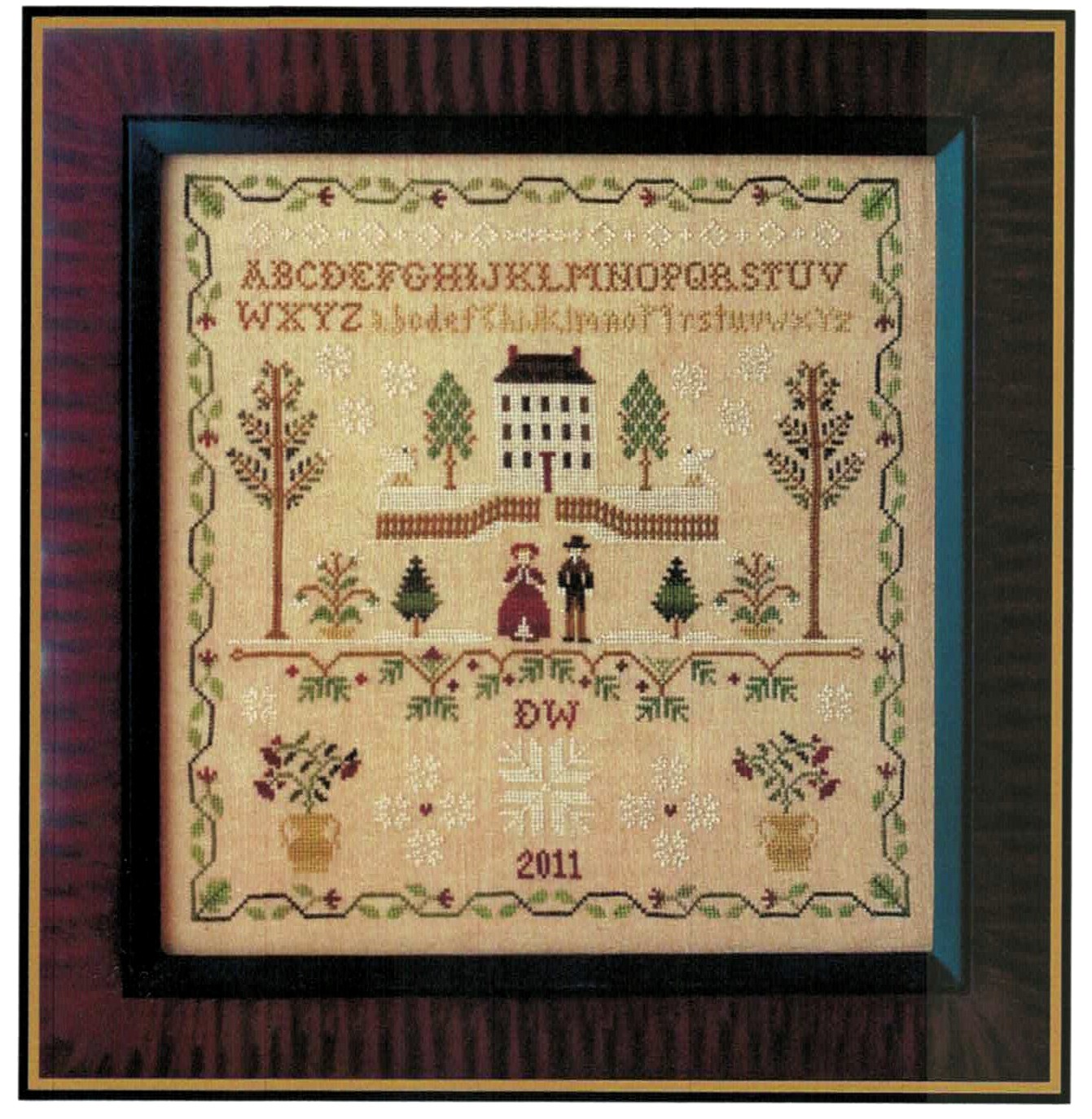 LHN-104 New England Winter Sampler cross stitch pattern by Little House Needleworks