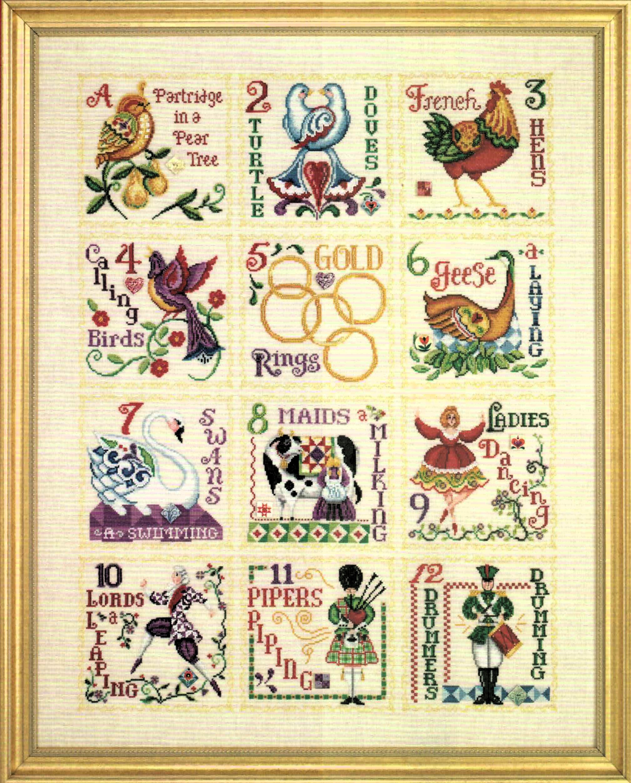 MHJSP005 12 Days of Christmas cross stitch pattern from Mill HIll