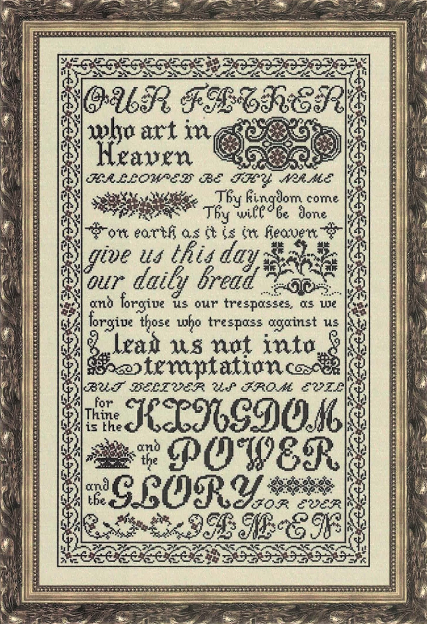 The Lord's Prayer cross stitch pattern by My Big Toe MBT-021
