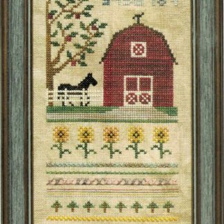 Sunflower Barn cross stitch pattern from Paradise Stitchery PAR-101