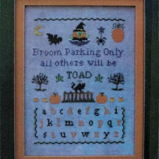 Broom Parking cross stitch pattern from Pickle Barrel Designs PBD-BRO