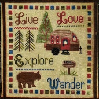Wander & Explore cross stitch pattern from Pickle Barrel Designs PBD-WAN