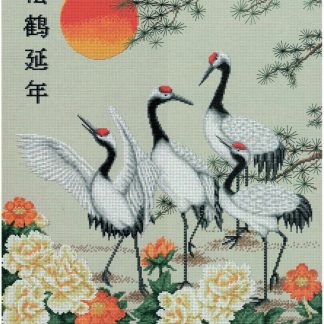 Crane Paradise cross stitch pattern from Pinn Stitch PN-LE37Z