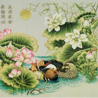 Romantic Mandarin Duck cross stitch pattern from Pinn Stitch PN-LE57M