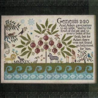 Adam Names the Animals cross stitch pattern from Plum Street Samplers PSS-ADA
