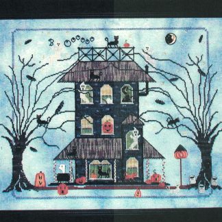 Black Cat Manor cross stitch pattern from Praiseworthy Stitches PWS-BLA