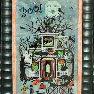 Blue Moon Manor cross stitch pattern from Praiseworthy Stitches PWS-BLU