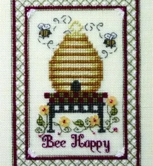 Bee Happy cross stitch pattern from The Bee Cottage BEE-TBC02