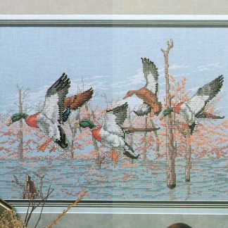 Wing Mead Mallards cross stitch pattern from RainDrop RD-9